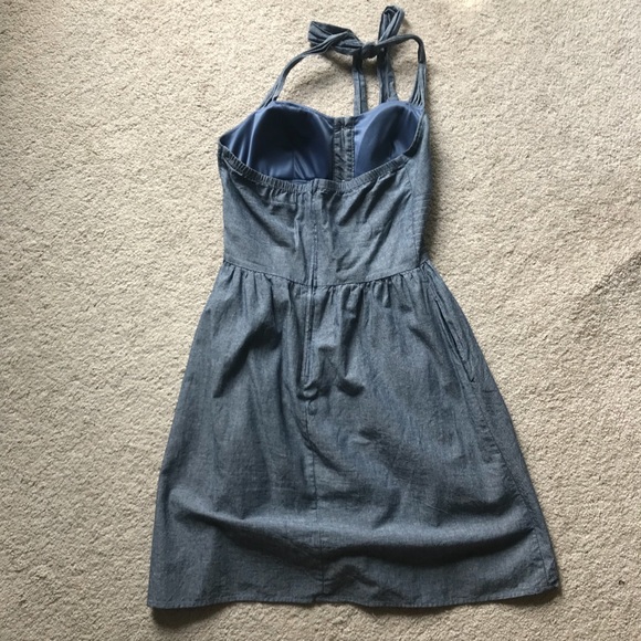 Denim blue halter dress - Picture 3 of 4